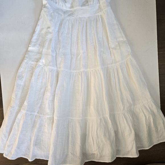 NWT Boden Anna Double cloth Midi dress white cotton gauze ruching sz 6P - Picture 2 of 14